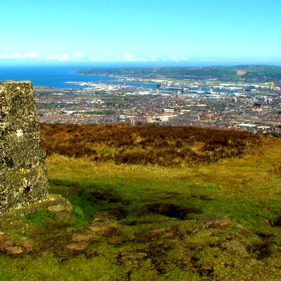 The Black Mountain, Belfast A view of Belfast from a walking path on Black Mountain.